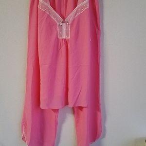💟 NWT Betsey Johnson PINK Pajama Set Size Large